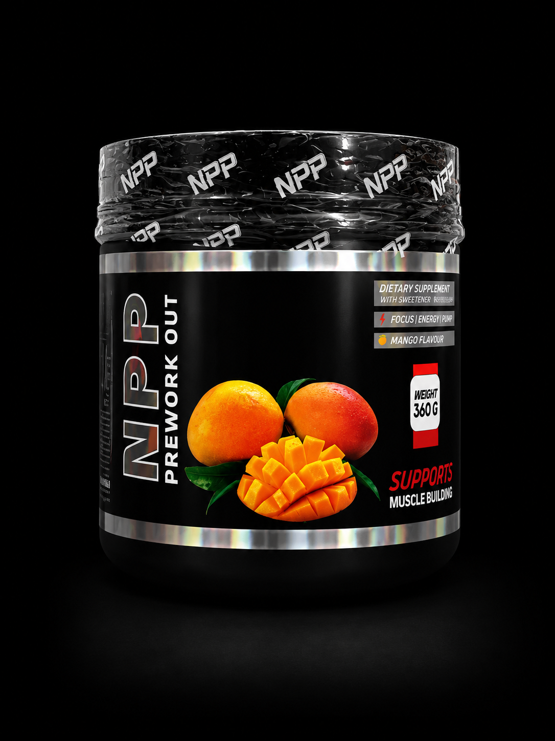 Npp-preworkout-360G-30serve-watermelon flavor-mango flavor.
