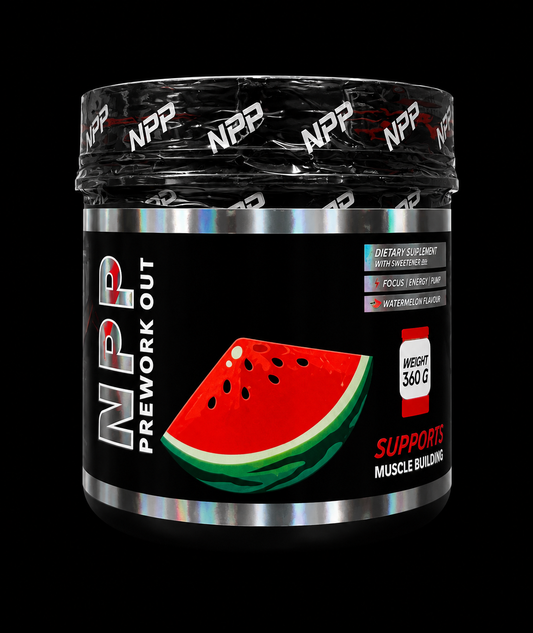 Npp-preworkout-360G-30serve-watermelon flavor-mango flavor.