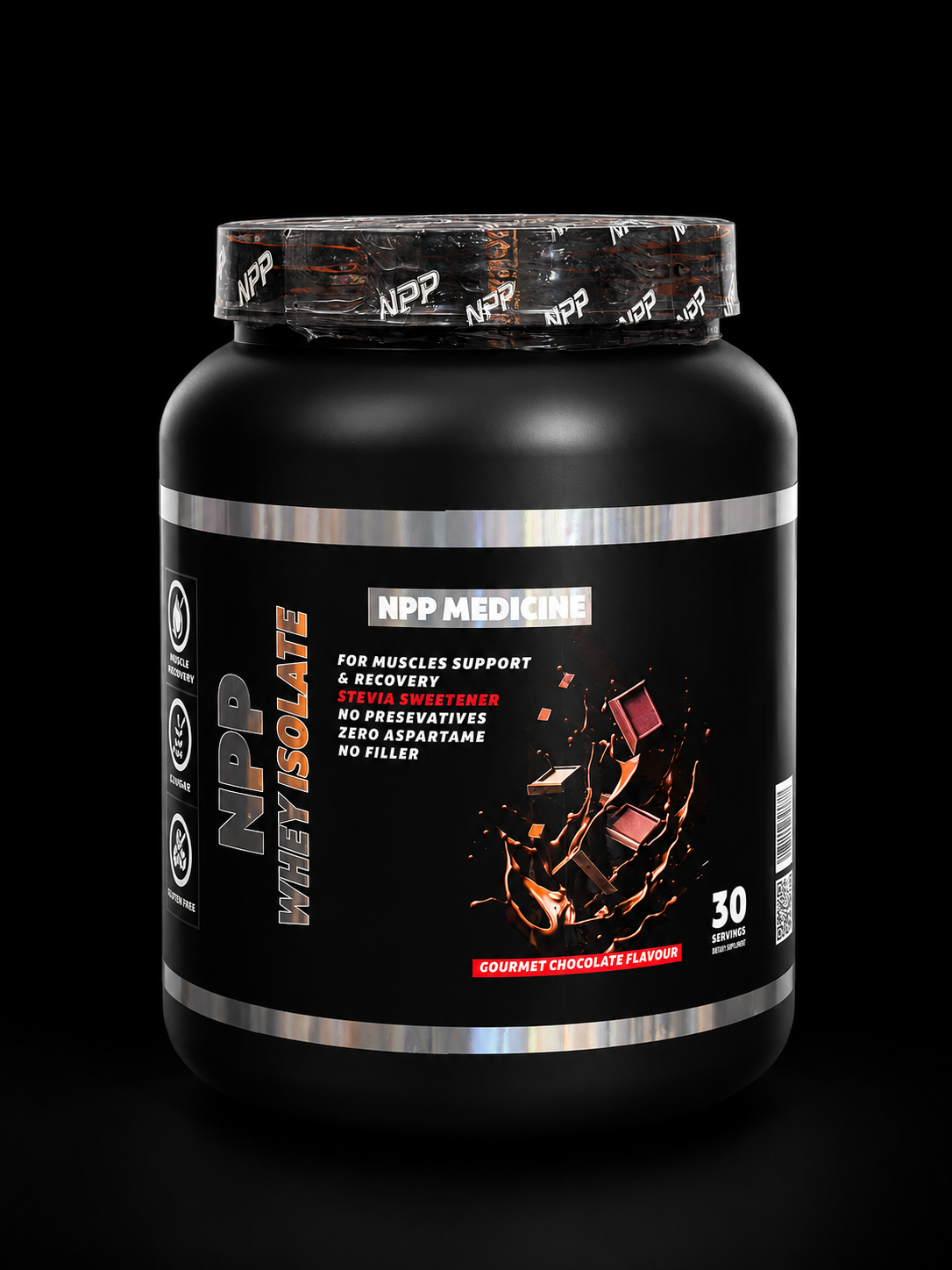 Npp-whey isolate-1kg-30serve-chocolate flavor-vanilla flavor.