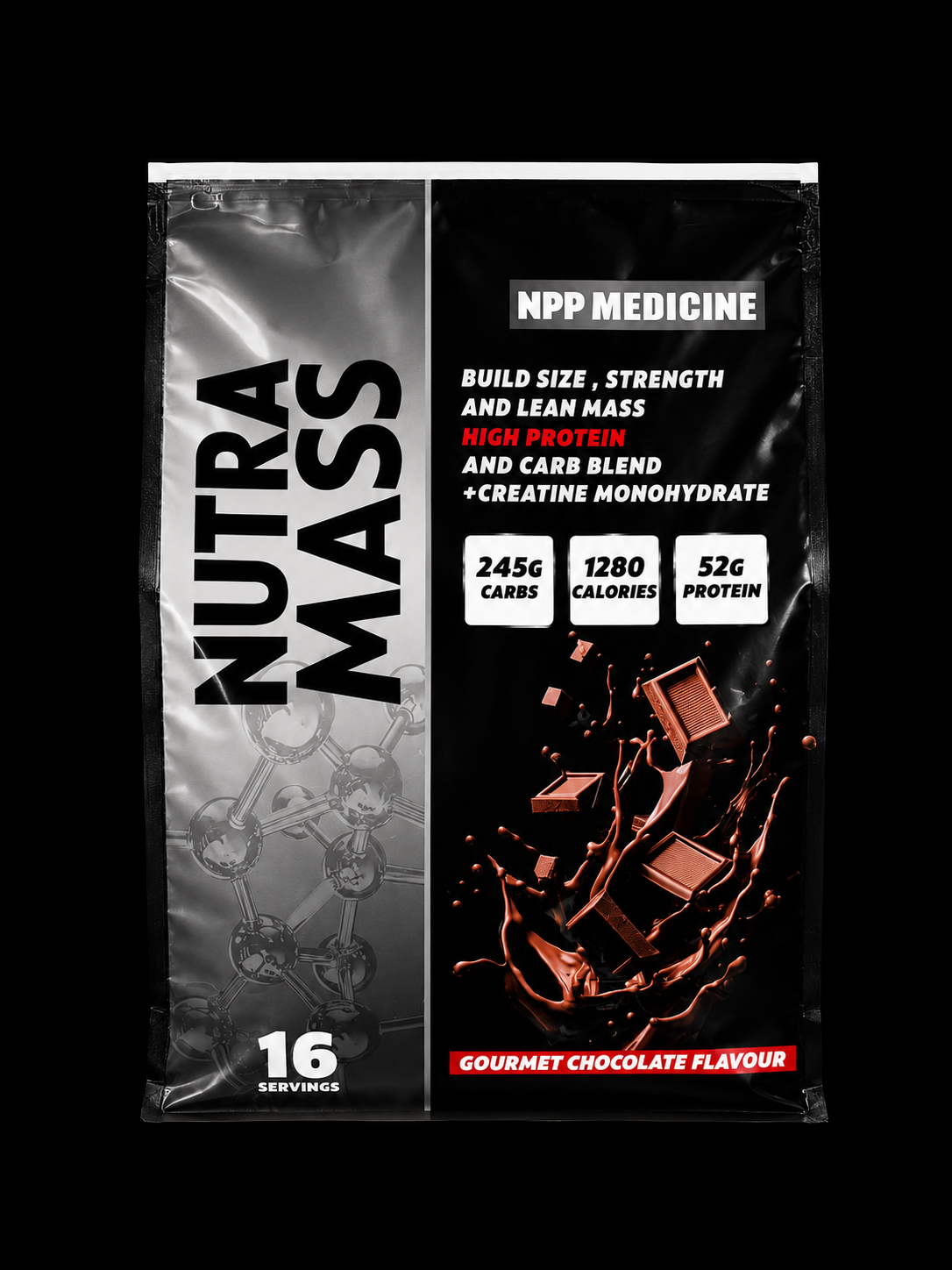 Npp-Mass Gainer-5kg-16 Serving-64 Scoop-chocolate flavor-vanilla flavor